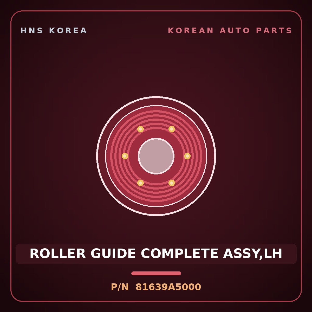 Genuine Mobis ROLLER GUIDE COMPLETE ASSY,LH 81639A5000 for i30 2012 HNS Parts Korea