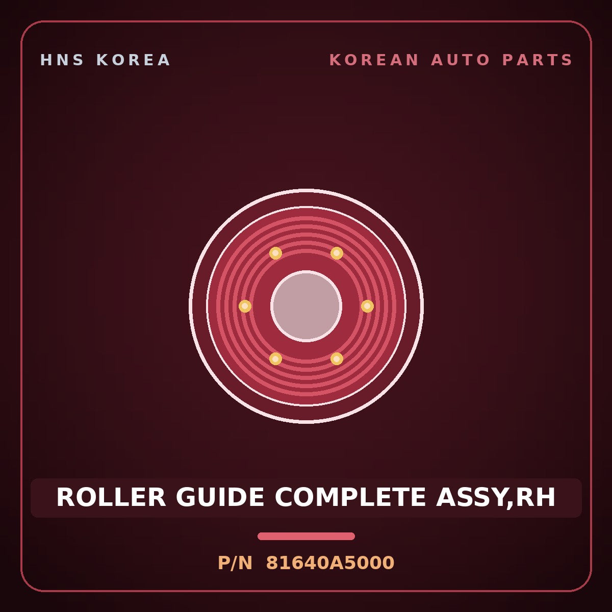 Genuine Mobis ROLLER GUIDE COMPLETE ASSY,RH 81640A5000 for i30 2012 HNS Parts Korea