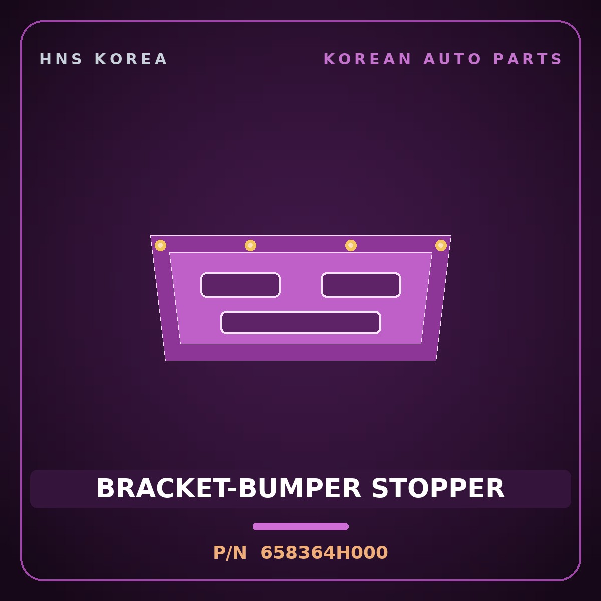 Genuine Mobis BRACKET-BUMPER STOPPER 658364H000 for Grand Starex 2007 HNS Parts Korea