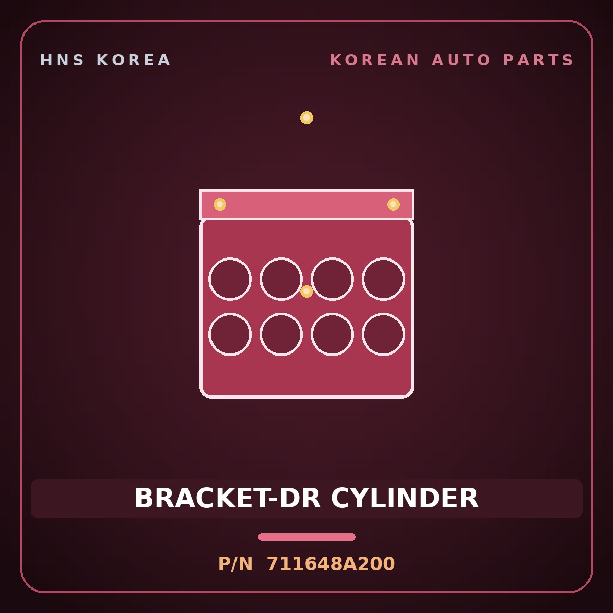 Genuine Mobis BRACKET-DR CYLINDER 711648A200 for Aero Space 2004 HNS Parts Korea