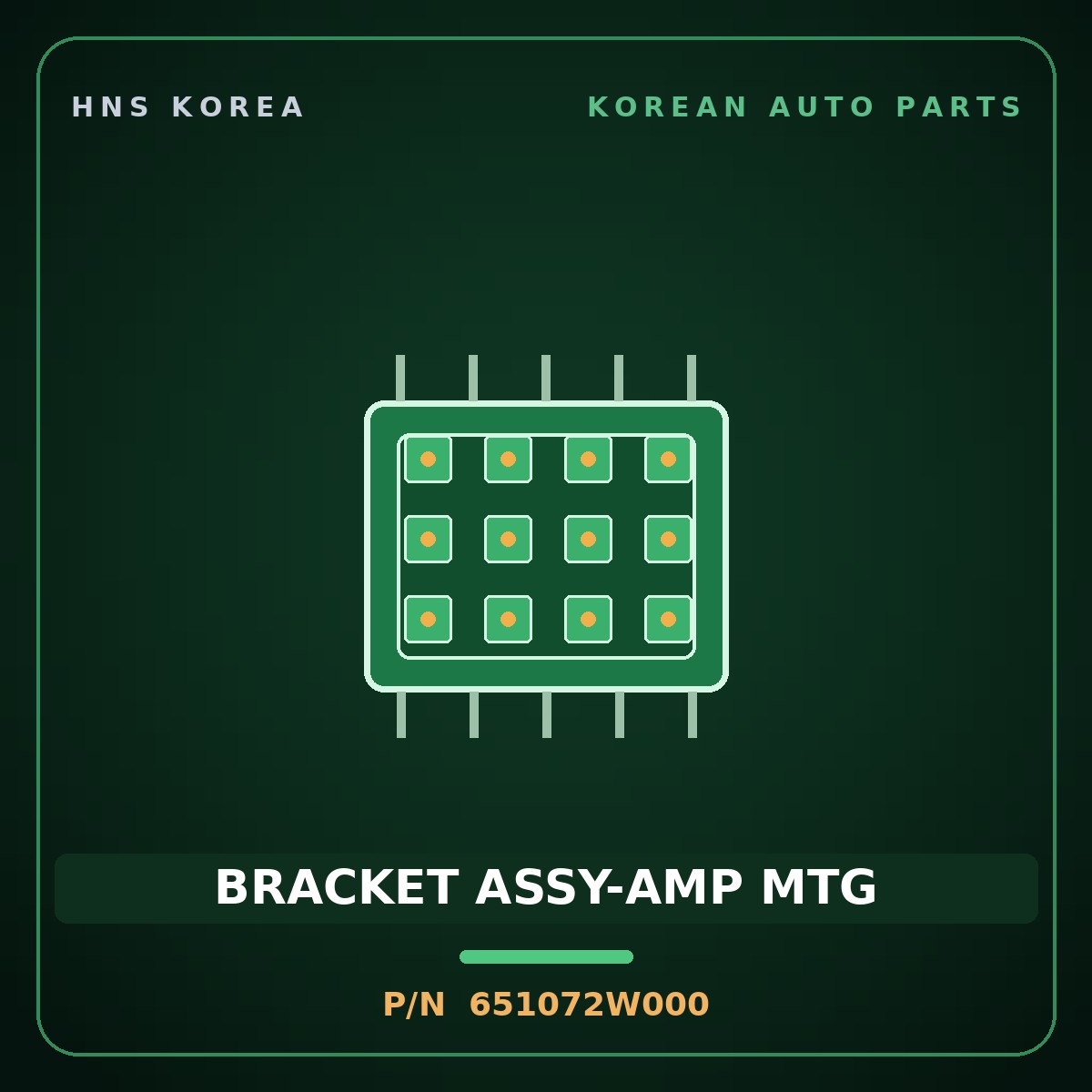 Genuine Mobis BRACKET ASSY-AMP MTG 651072W000 for Maxcruz 2012 HNS Parts Korea