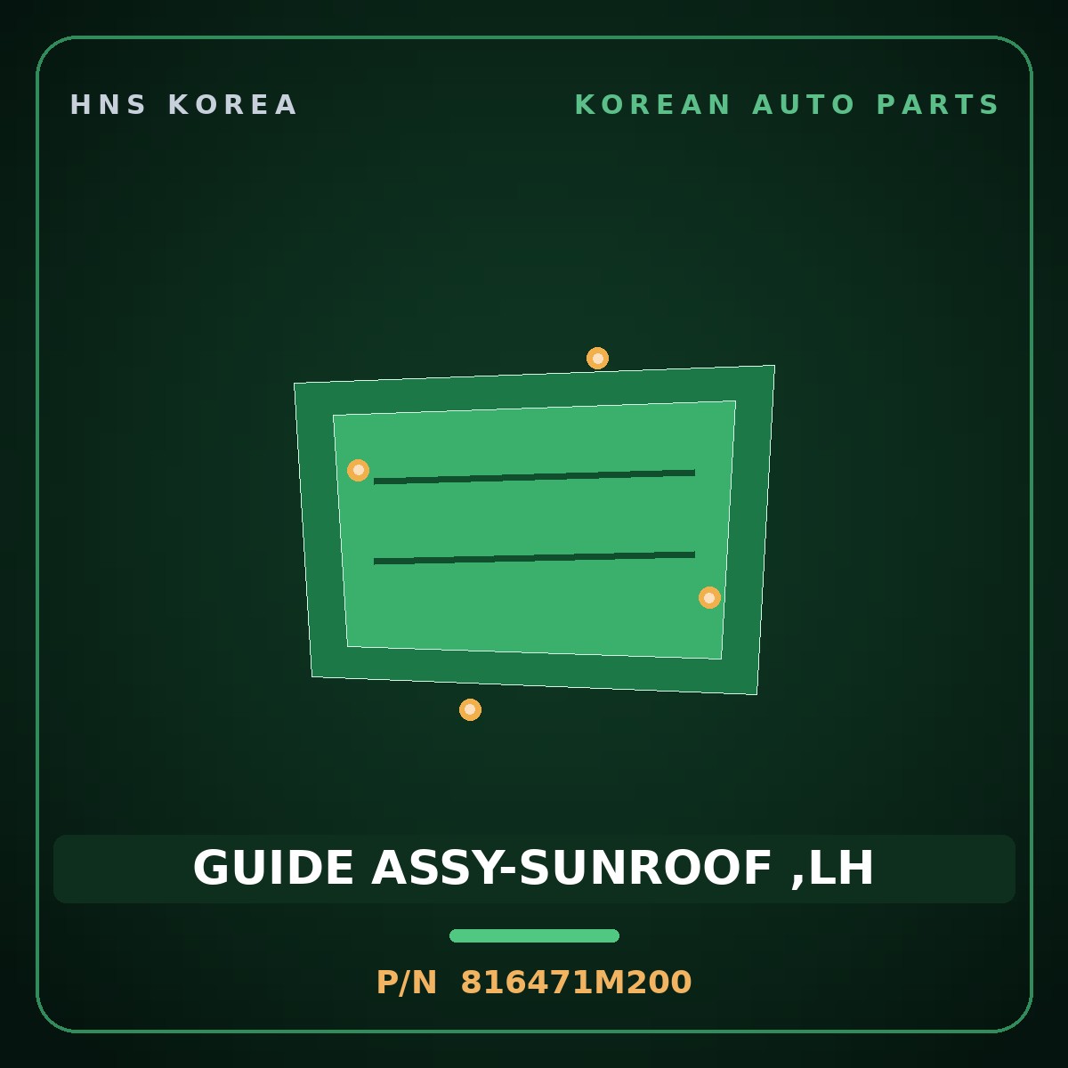 Genuine Mobis GUIDE ASSY-SUNROOF ,LH 816471M200 for Forte 2008 HNS Parts Korea