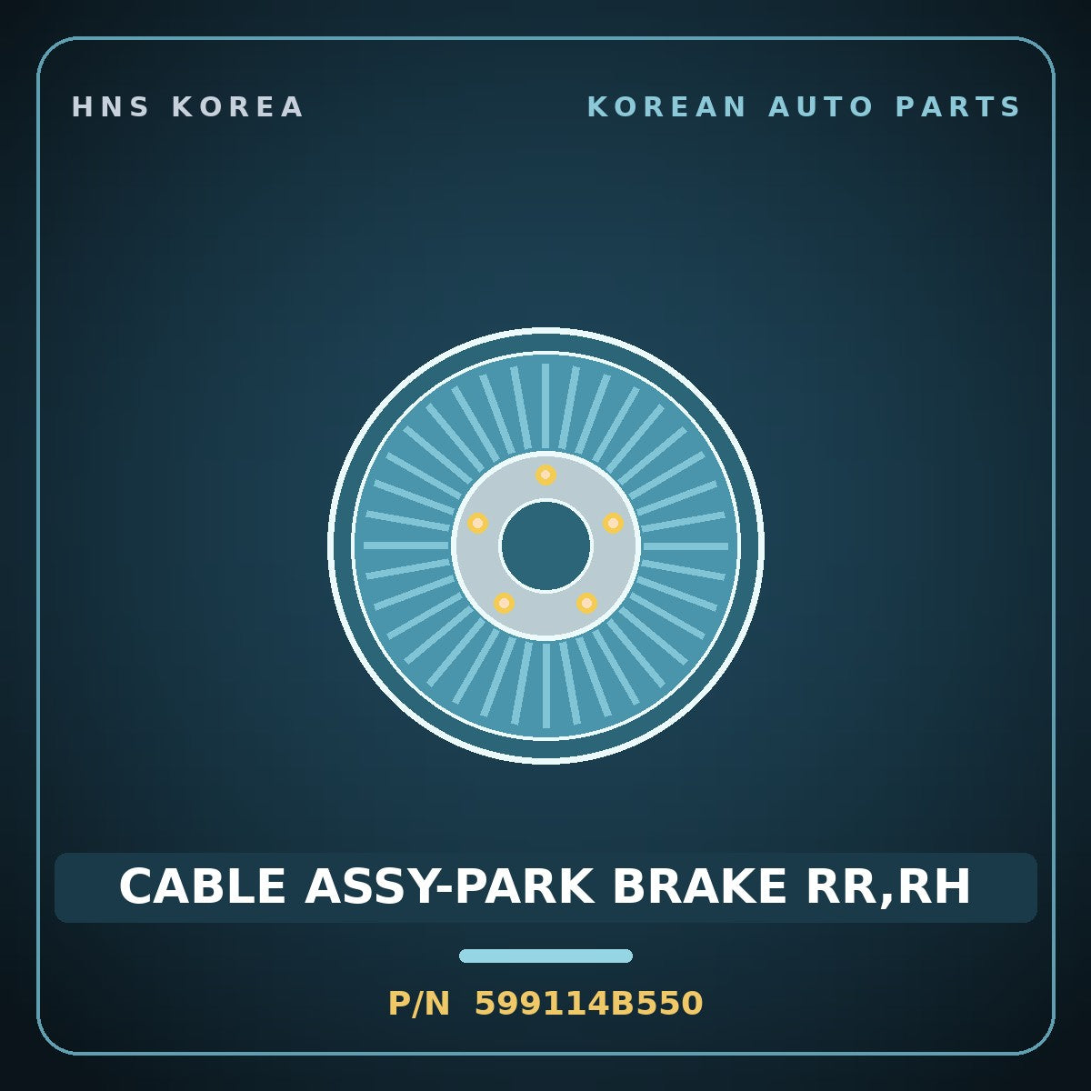 Genuine Mobis CABLE ASSY-PARK BRAKE RR,RH 599114B550 for Porter 1996 HNS Parts Korea