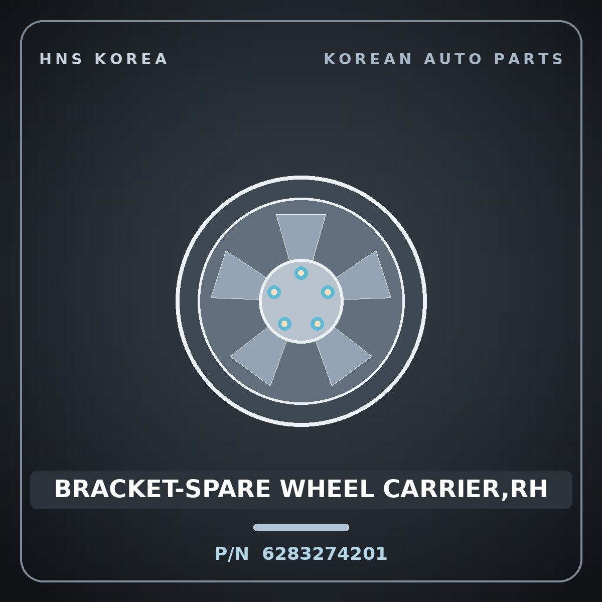 Genuine Mobis BRACKET-SPARE WHEEL CARRIER,RH 6283274201 for 11-Ton Truck 1998 HNS Parts Korea