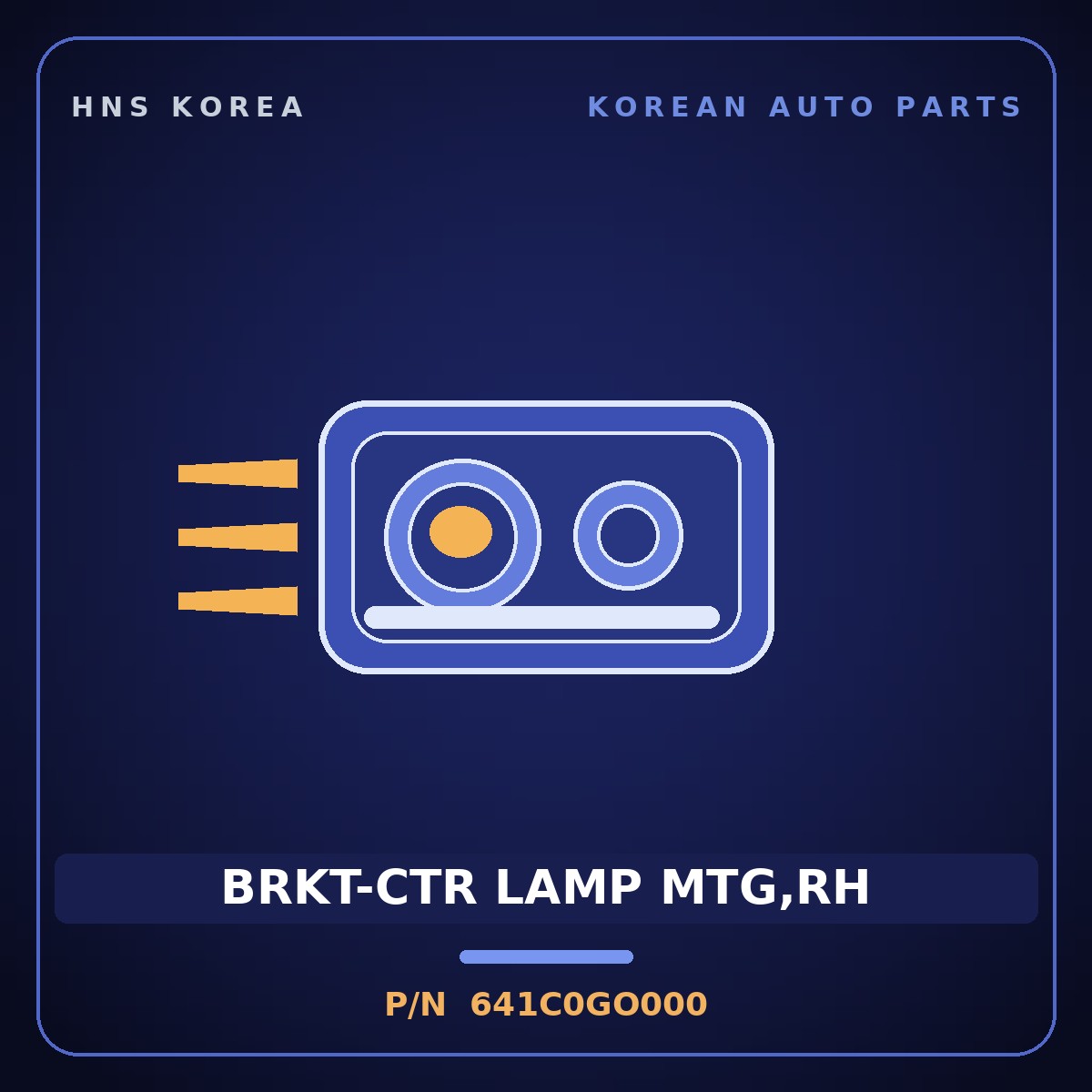 Genuine Mobis BRKT-CTR LAMP MTG,RH 641C0GO000 for IONIQ 2024 HNS Parts Korea