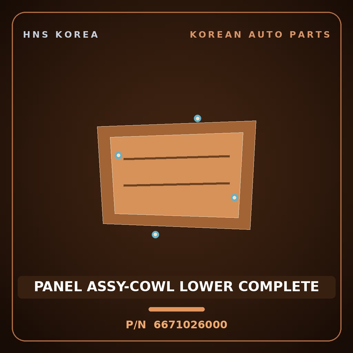 Genuine Mobis PANEL ASSY-COWL LOWER COMPLETE 6671026000 for Santa Fe 2000 HNS Parts Korea