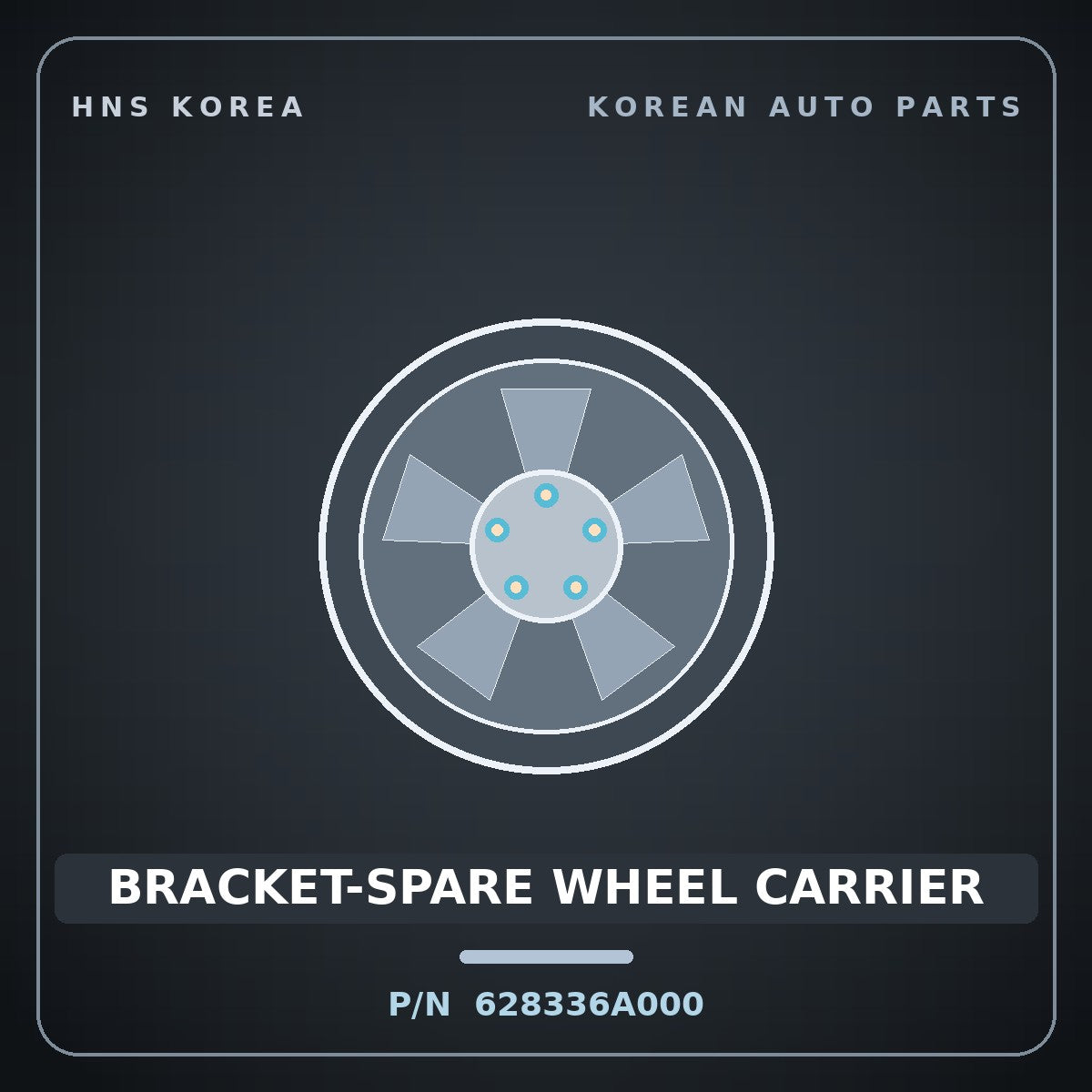 Genuine Mobis BRACKET-SPARE WHEEL CARRIER 628336A000 for 5-Ton Truck 1997 HNS Parts Korea