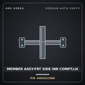 Genuine Mobis MEMBER ASSY-FRT SIDE INR COMPT,LH 646101C000 for Click 2002 HNS Parts Korea
