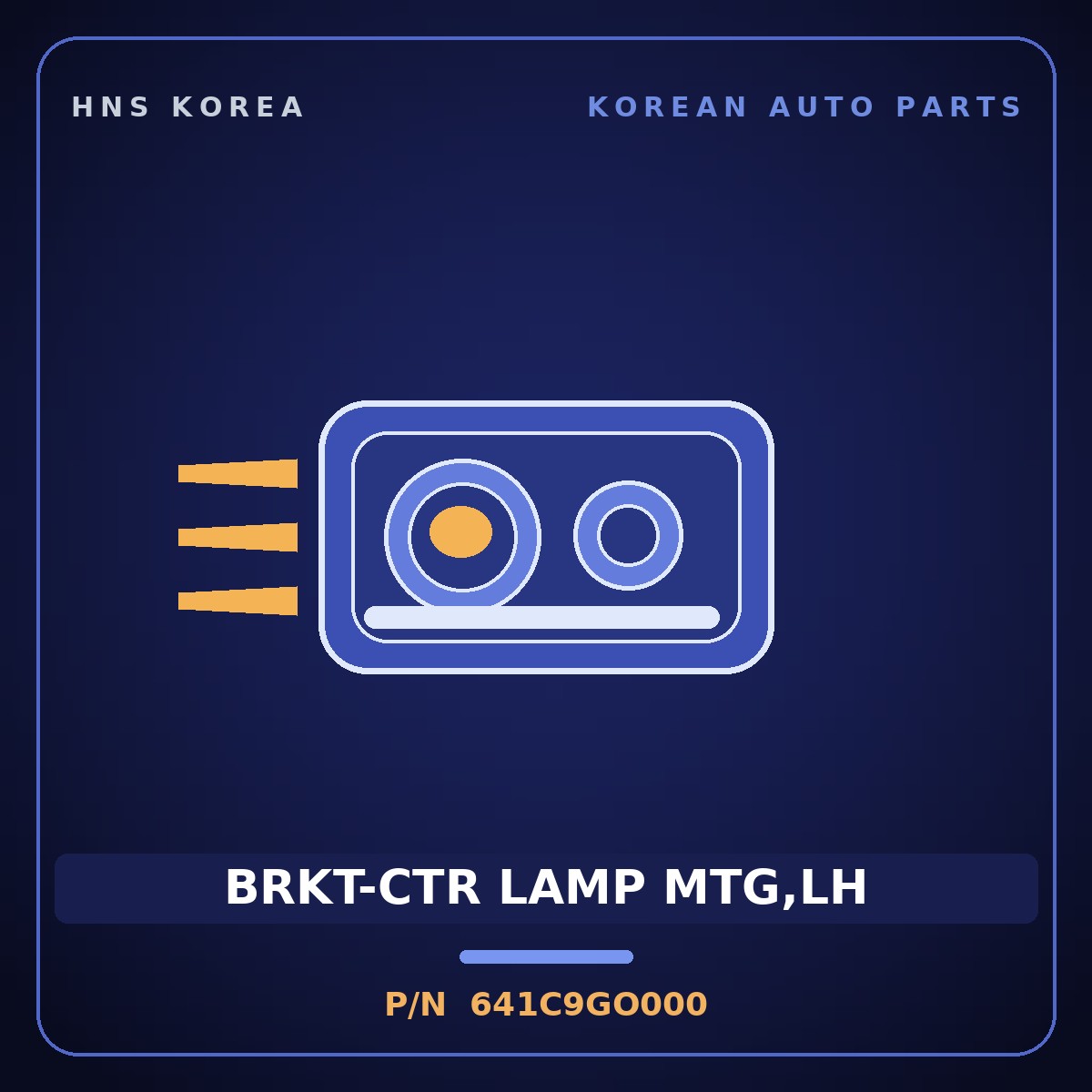 Genuine Mobis BRKT-CTR LAMP MTG,LH 641C9GO000 for IONIQ 2024 HNS Parts Korea