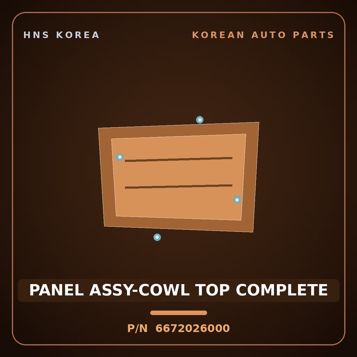 Genuine Mobis PANEL ASSY-COWL TOP COMPLETE 6672026000 for Santa Fe 2000 HNS Parts Korea