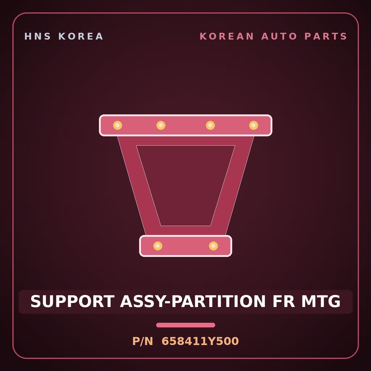 Genuine Mobis SUPPORT ASSY-PARTITION FR MTG 658411Y500 for Morning 2011 HNS Parts Korea