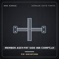Genuine Mobis MEMBER ASSY-FRT SIDE INR COMPT,LH 64610F2000 for Elantra 2016 HNS Parts Korea