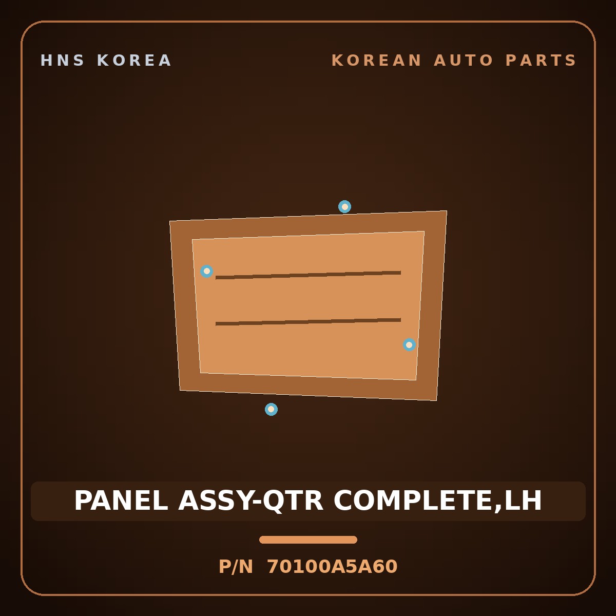 Genuine Mobis PANEL ASSY-QTR COMPLETE,LH 70100A5A60 for i30 2015 HNS Parts Korea