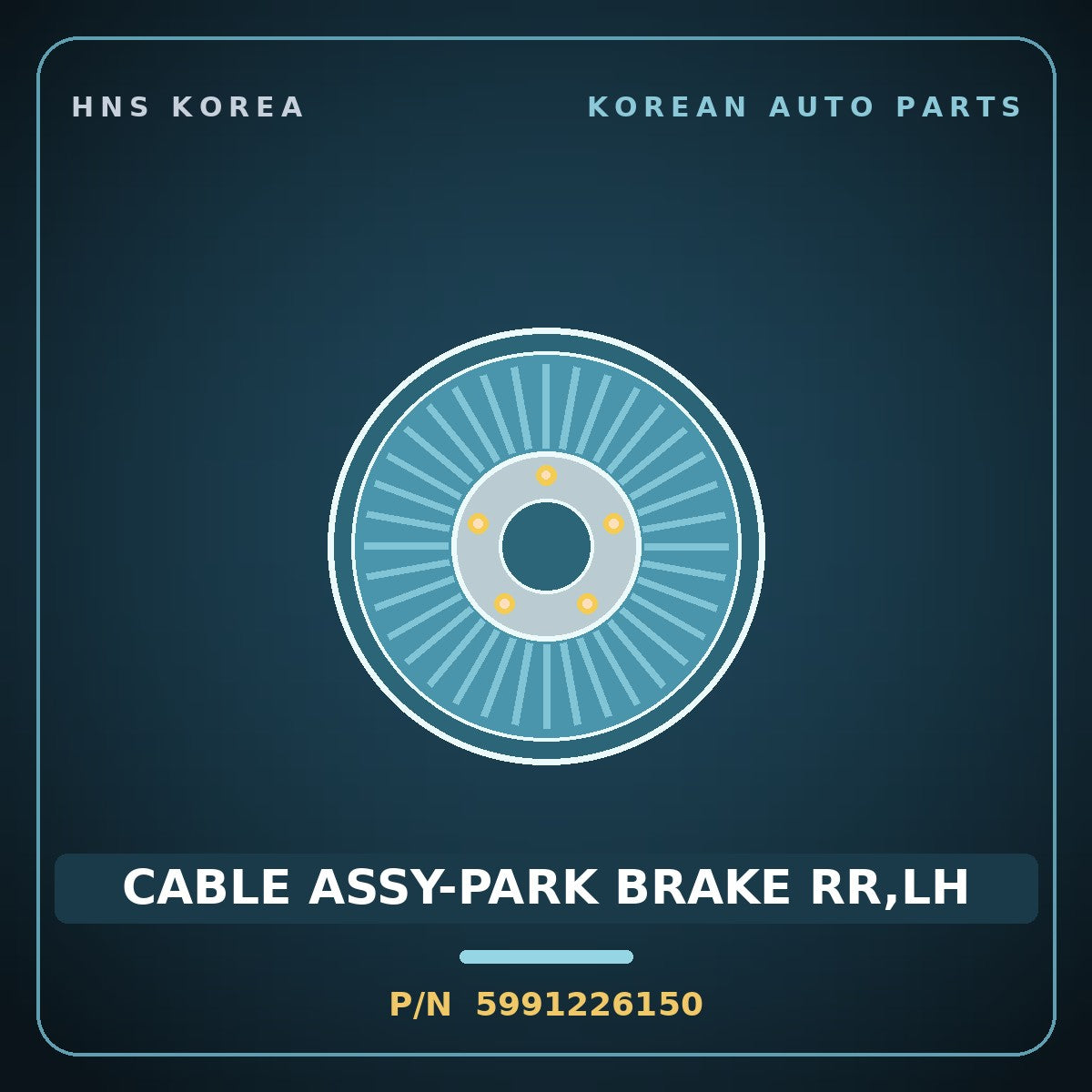 Genuine Mobis CABLE ASSY-PARK BRAKE RR,LH 5991226150 for Santa Fe 2000 HNS Parts Korea