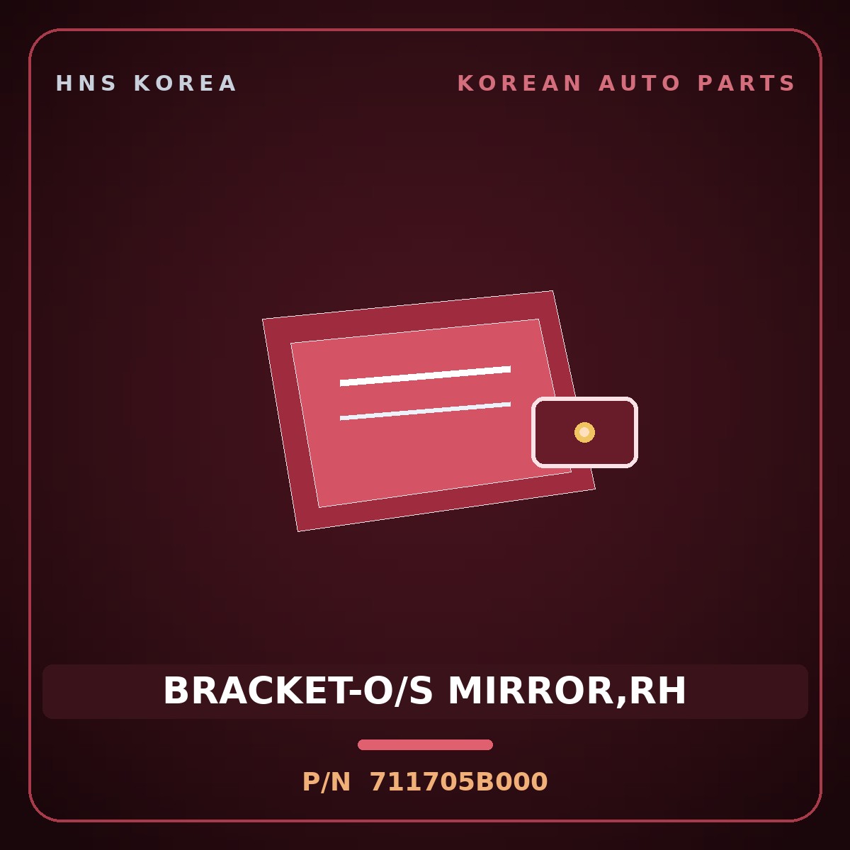 Genuine Mobis BRACKET-O/S MIRROR,RH 711705B000 for County 2020 HNS Parts Korea