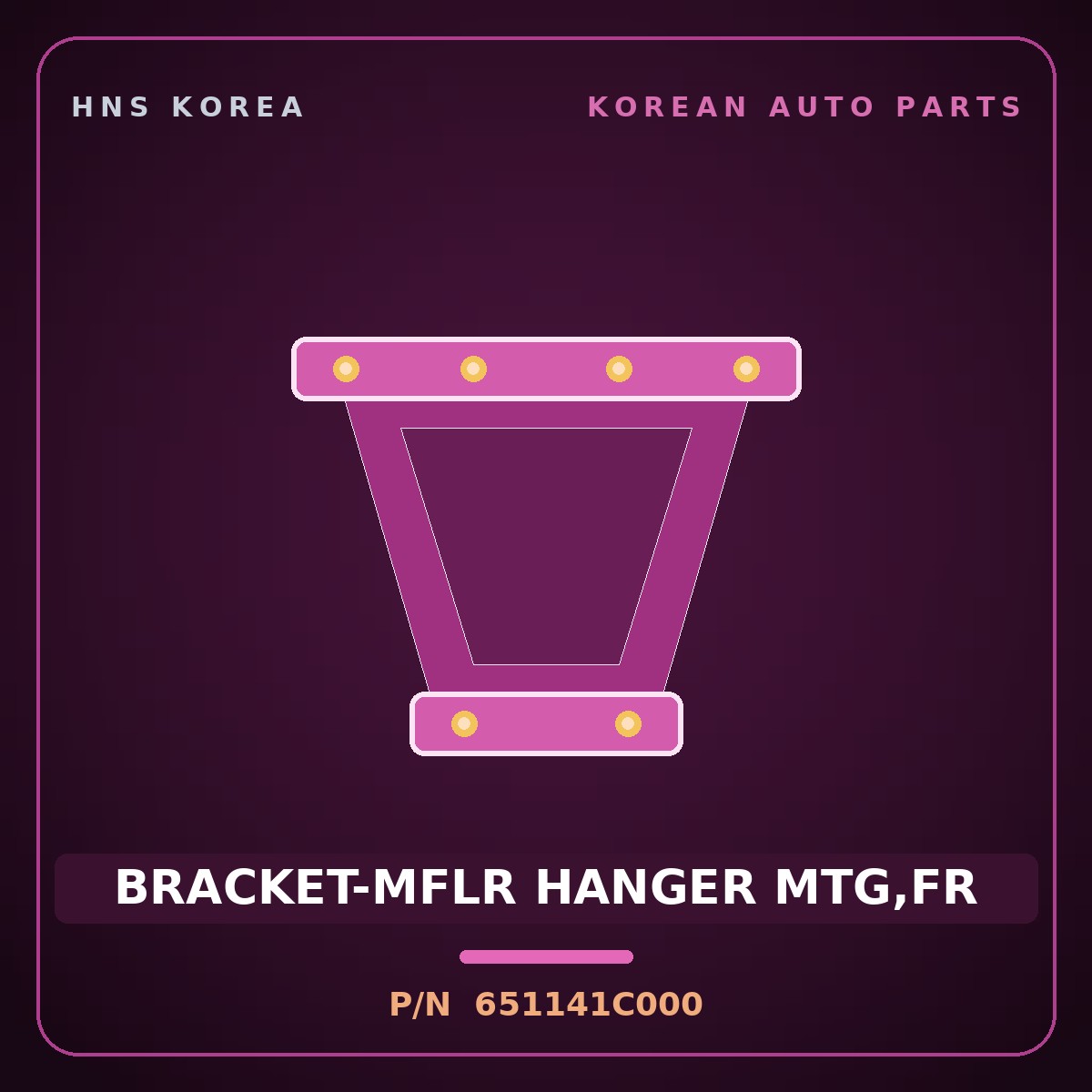 Genuine Mobis BRACKET-MFLR HANGER MTG,FR 651141C000 for Click 2002 HNS Parts Korea