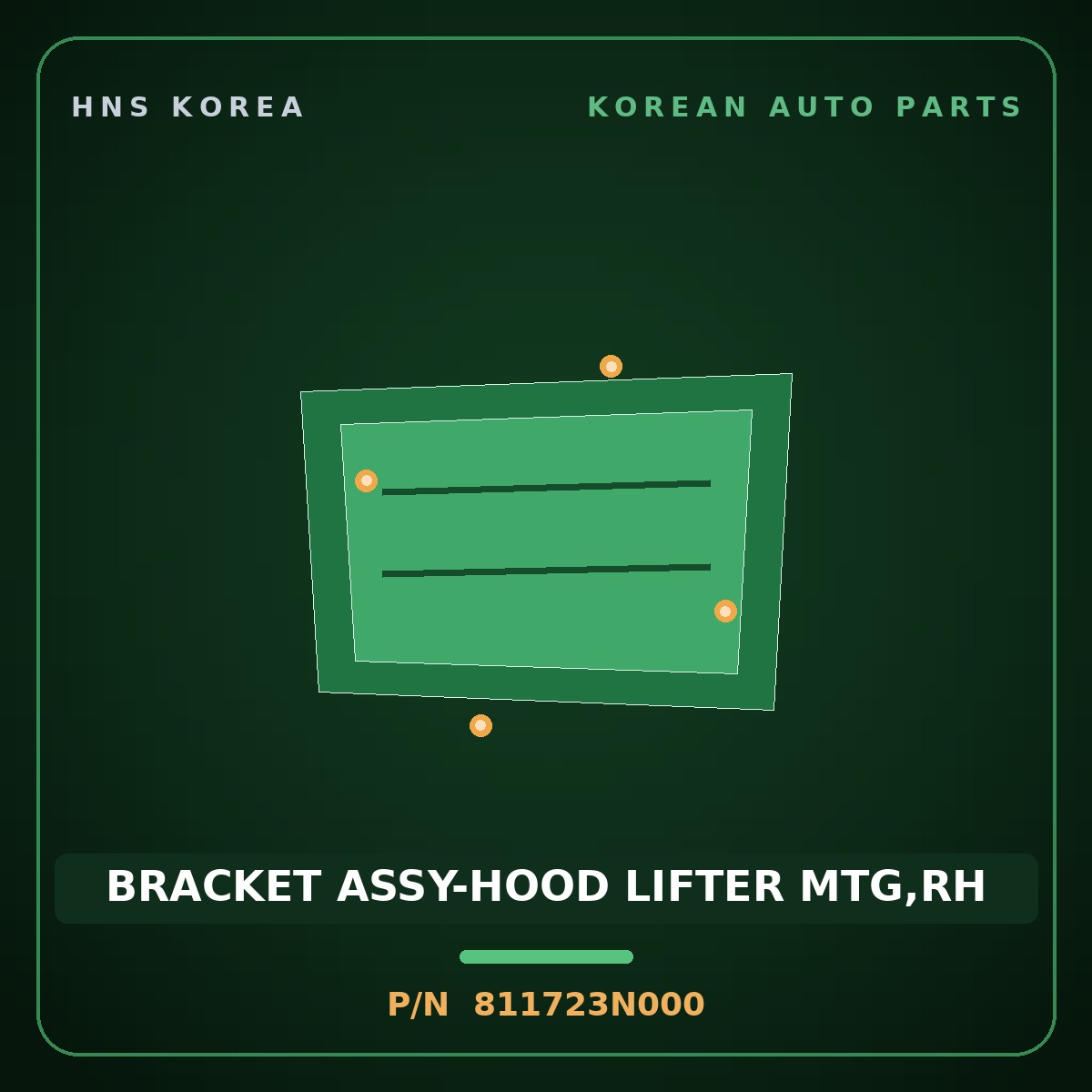 Genuine Mobis BRACKET ASSY-HOOD LIFTER MTG,RH 811723N000 for Equus 2008 HNS Parts Korea