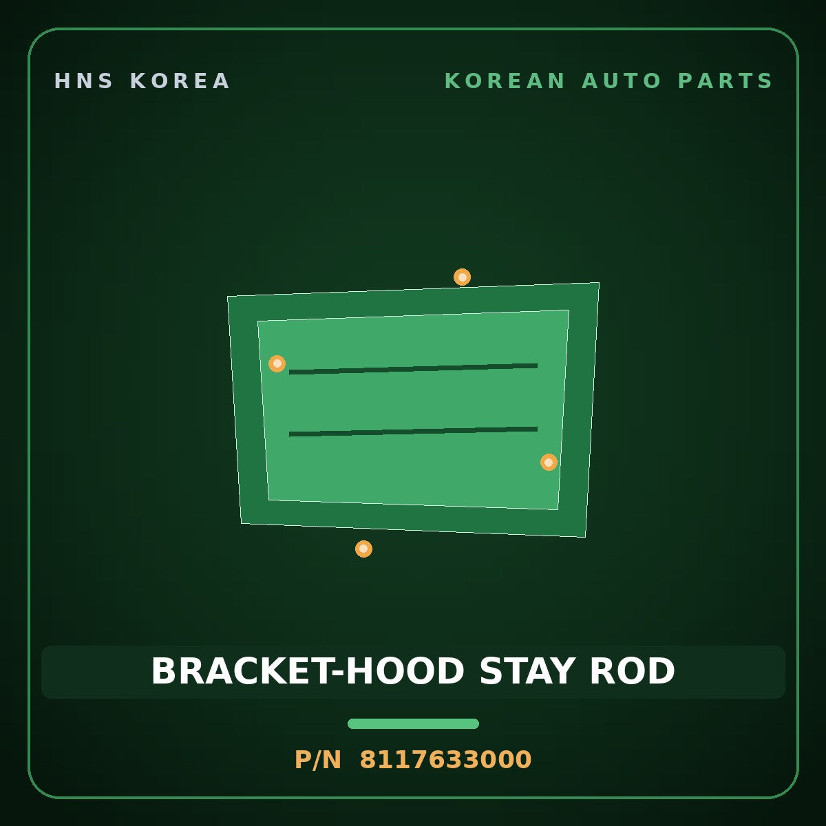 Genuine Mobis BRACKET-HOOD STAY ROD 8117633000 for Bongo 1995 HNS Parts Korea