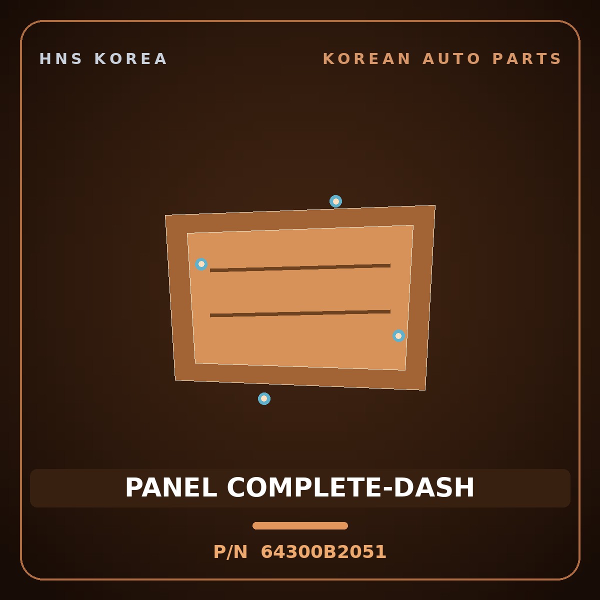 Genuine Mobis PANEL COMPLETE-DASH 64300B2051 for Soul 2013 HNS Parts Korea