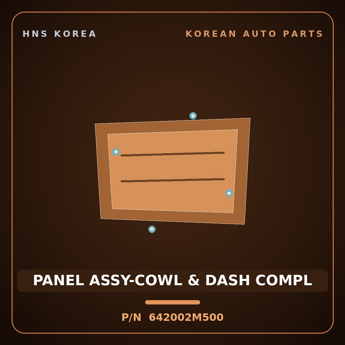 Genuine Mobis PANEL ASSY-COWL & DASH COMPL 642002M500 for Genesis Coupe 2012 HNS Parts Korea