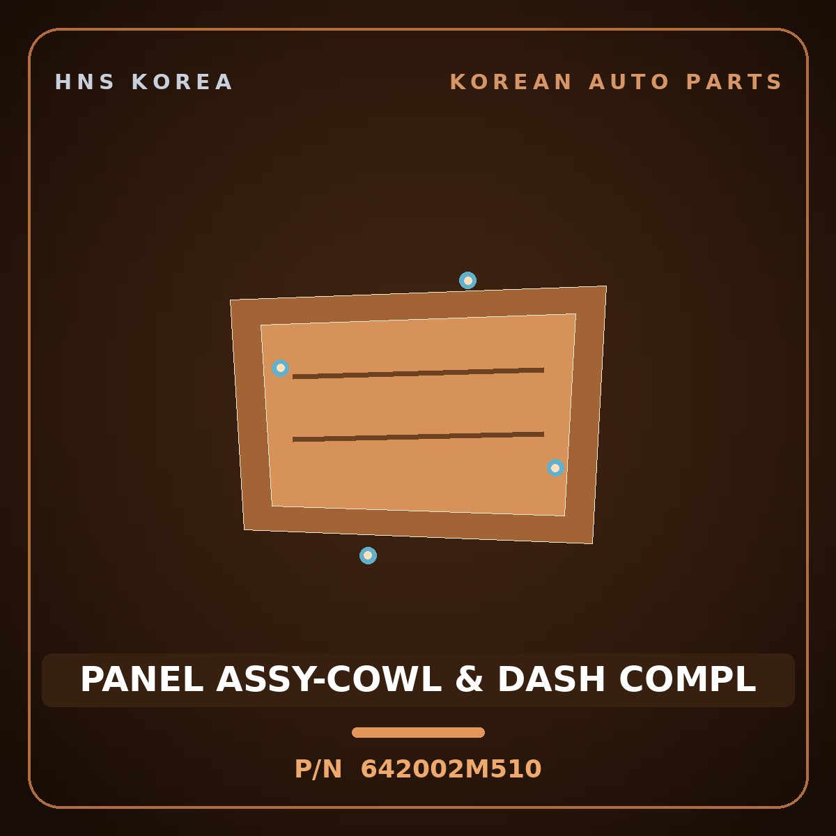Genuine Mobis PANEL ASSY-COWL & DASH COMPL 642002M510 for Genesis Coupe 2012 HNS Parts Korea