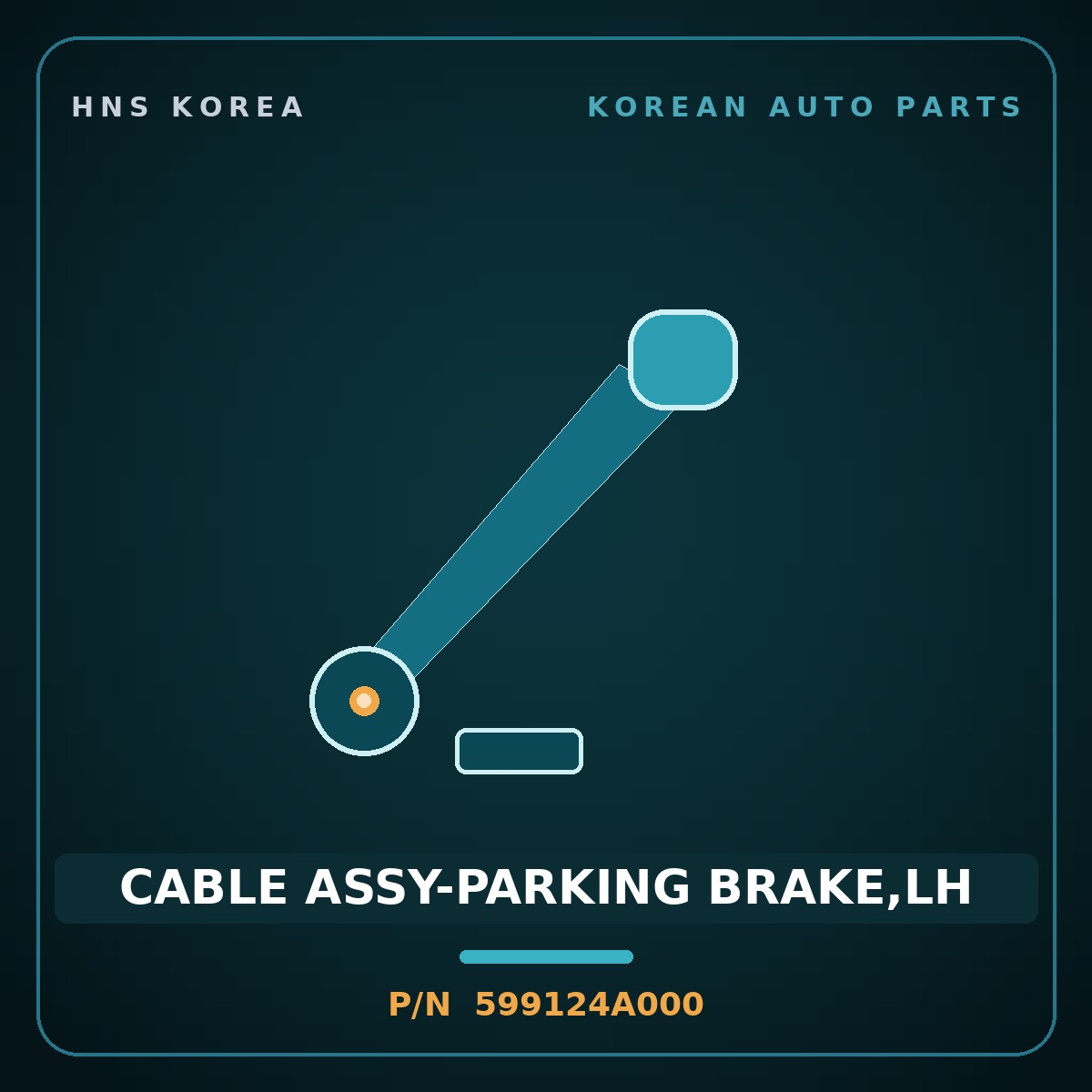 Genuine Mobis CABLE ASSY-PARKING BRAKE,LH 599124A000 for Grand Starex 1997 HNS Parts Korea