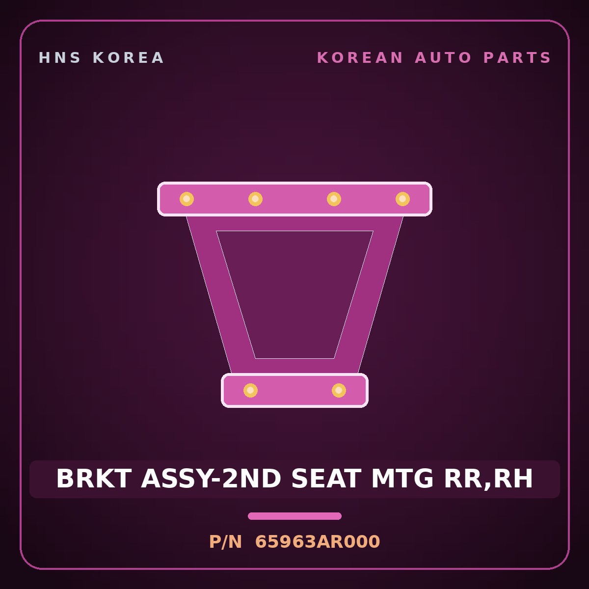 Genuine Mobis BRKT ASSY-2ND SEAT MTG RR,RH 65963AR000 for Genesis GV70 2021 HNS Parts Korea