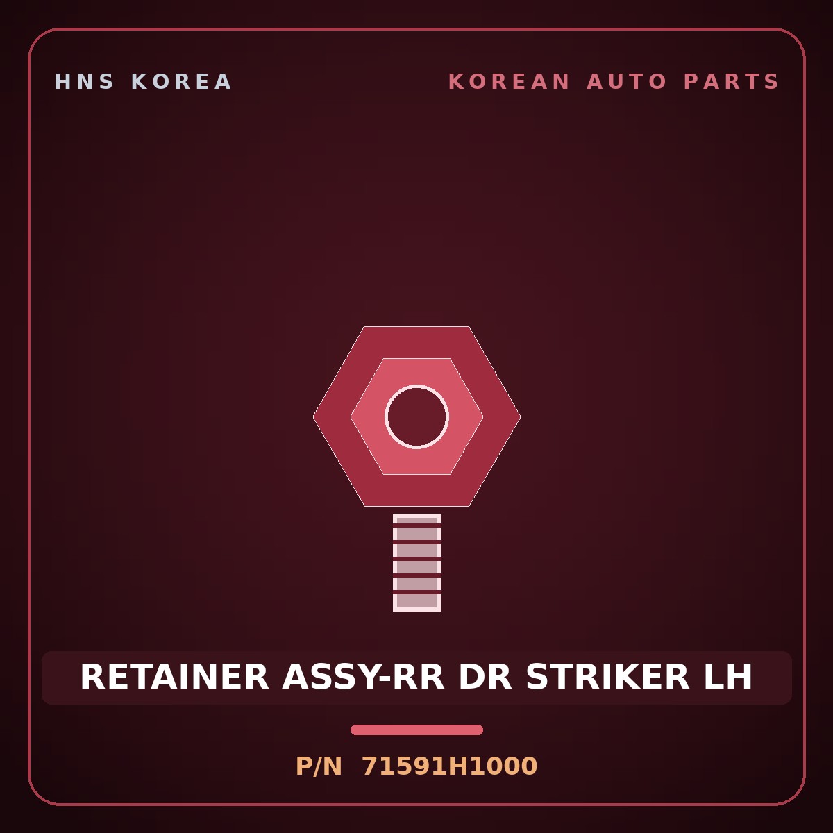 Genuine Mobis RETAINER ASSY-RR DR STRIKER LH 71591H1000 for Terracan 2000 HNS Parts Korea