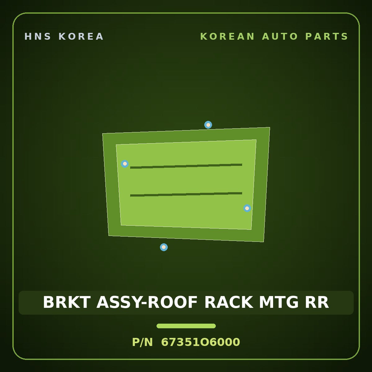 Genuine Mobis BRKT ASSY-ROOF RACK MTG RR 67351O6000 for Casper 2022 HNS Parts Korea