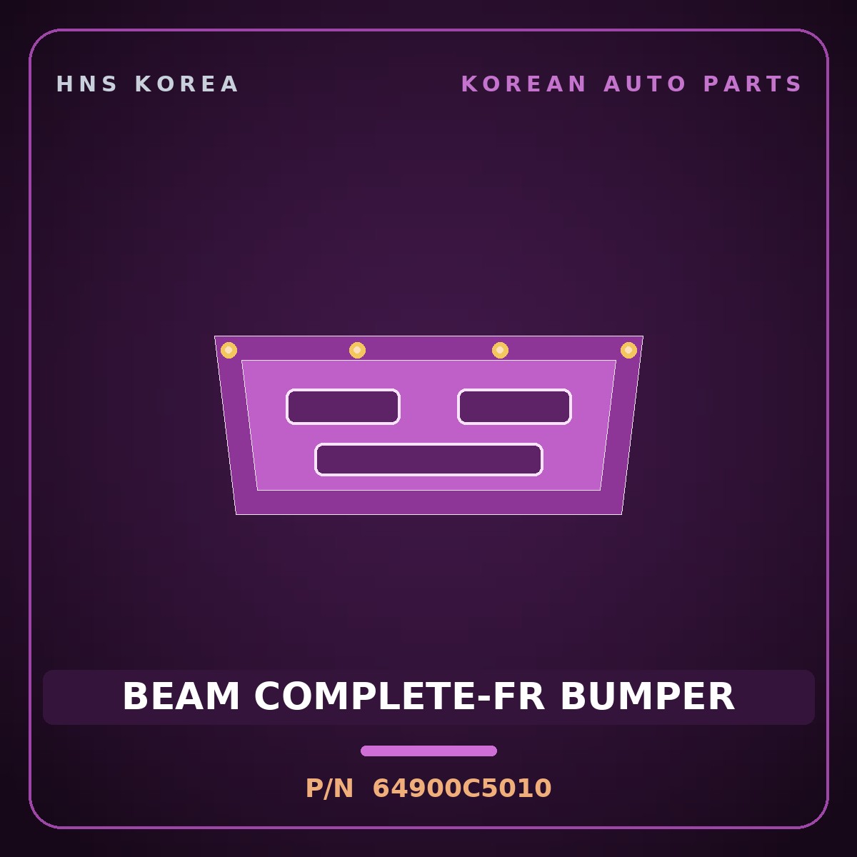 Genuine Mobis BEAM COMPLETE-FR BUMPER 64900C5010 for Sorento 2015 HNS Parts Korea