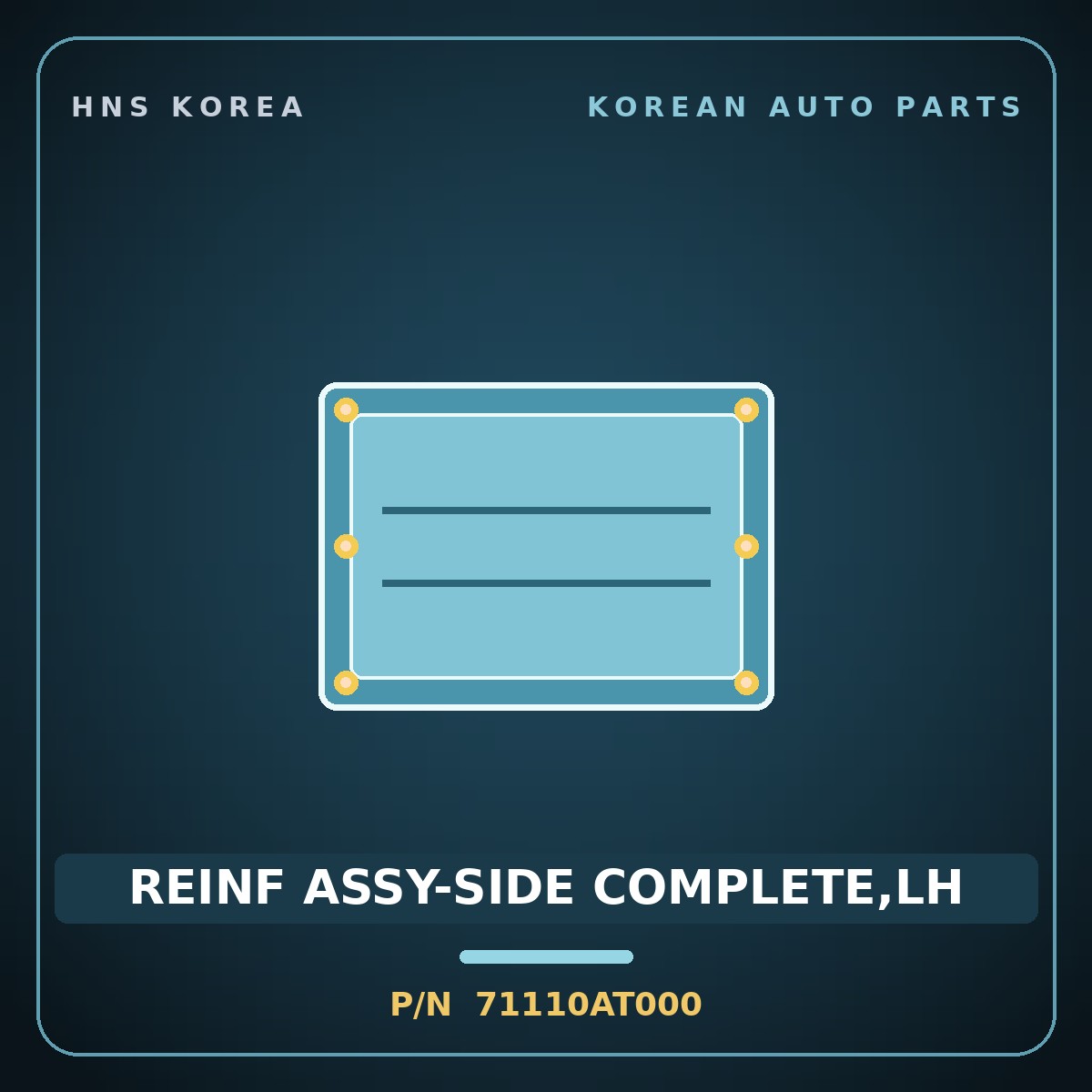 Genuine Mobis REINF ASSY-SIDE COMPLETE,LH 71110AT000 for Niro 2021 HNS Parts Korea