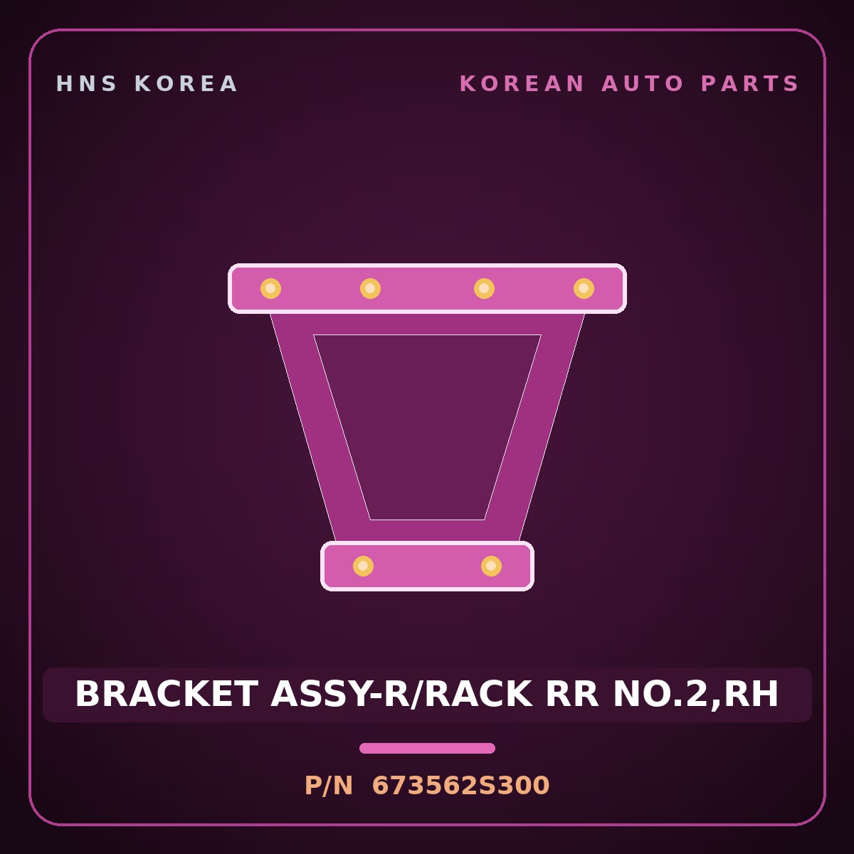 Genuine Mobis BRACKET ASSY-R/RACK RR NO.2,RH 673562S300 for Tucson 2010 HNS Parts Korea