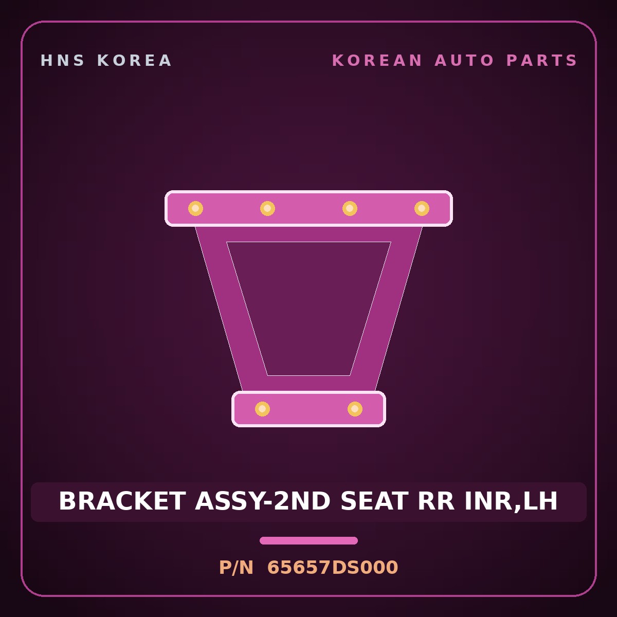 Genuine Mobis BRACKET ASSY-2ND SEAT RR INR,LH 65657DS000 for Genesis GV70 2022 HNS Parts Korea