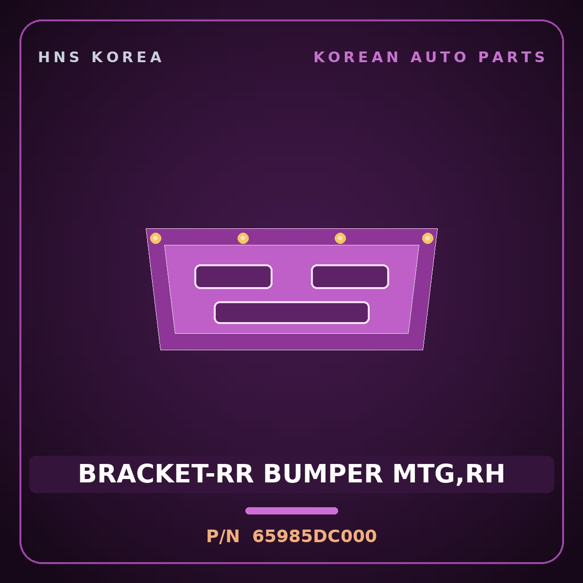 Genuine Mobis BRACKET-RR BUMPER MTG,RH 65985DC000 for GV90 2026 HNS Parts Korea