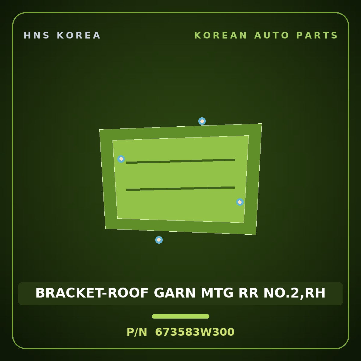 Genuine Mobis BRACKET-ROOF GARN MTG RR NO.2,RH 673583W300 for Sportage 2010 HNS Parts Korea