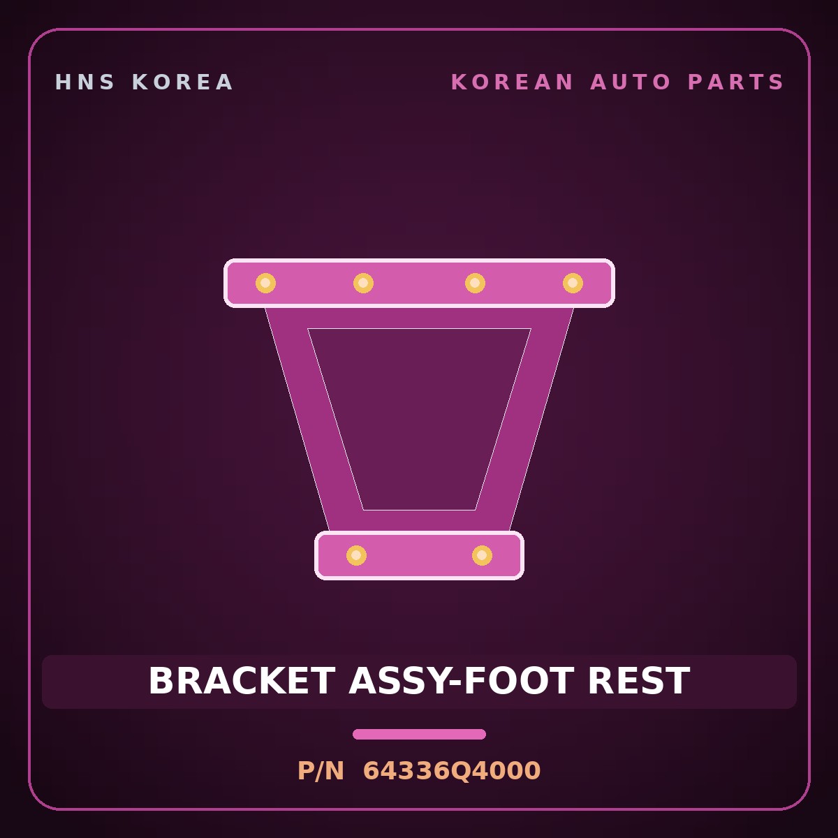 Genuine Mobis BRACKET ASSY-FOOT REST 64336Q4000 for Niro 2019 HNS Parts Korea
