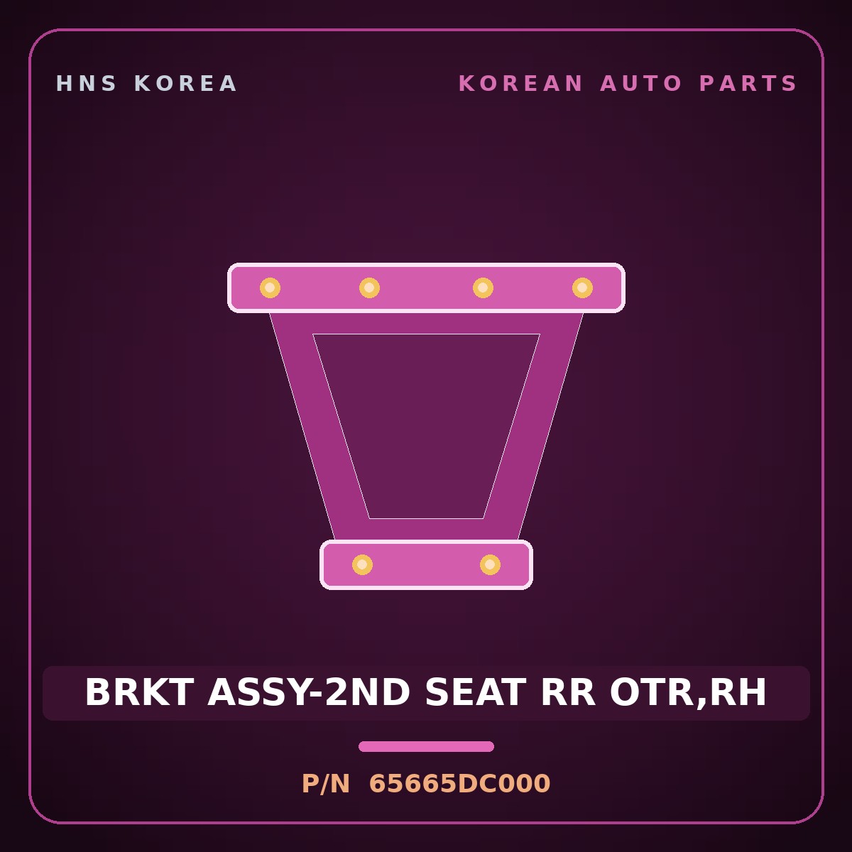 Genuine Mobis BRKT ASSY-2ND SEAT RR OTR,RH 65665DC000 for GV90 2026 HNS Parts Korea