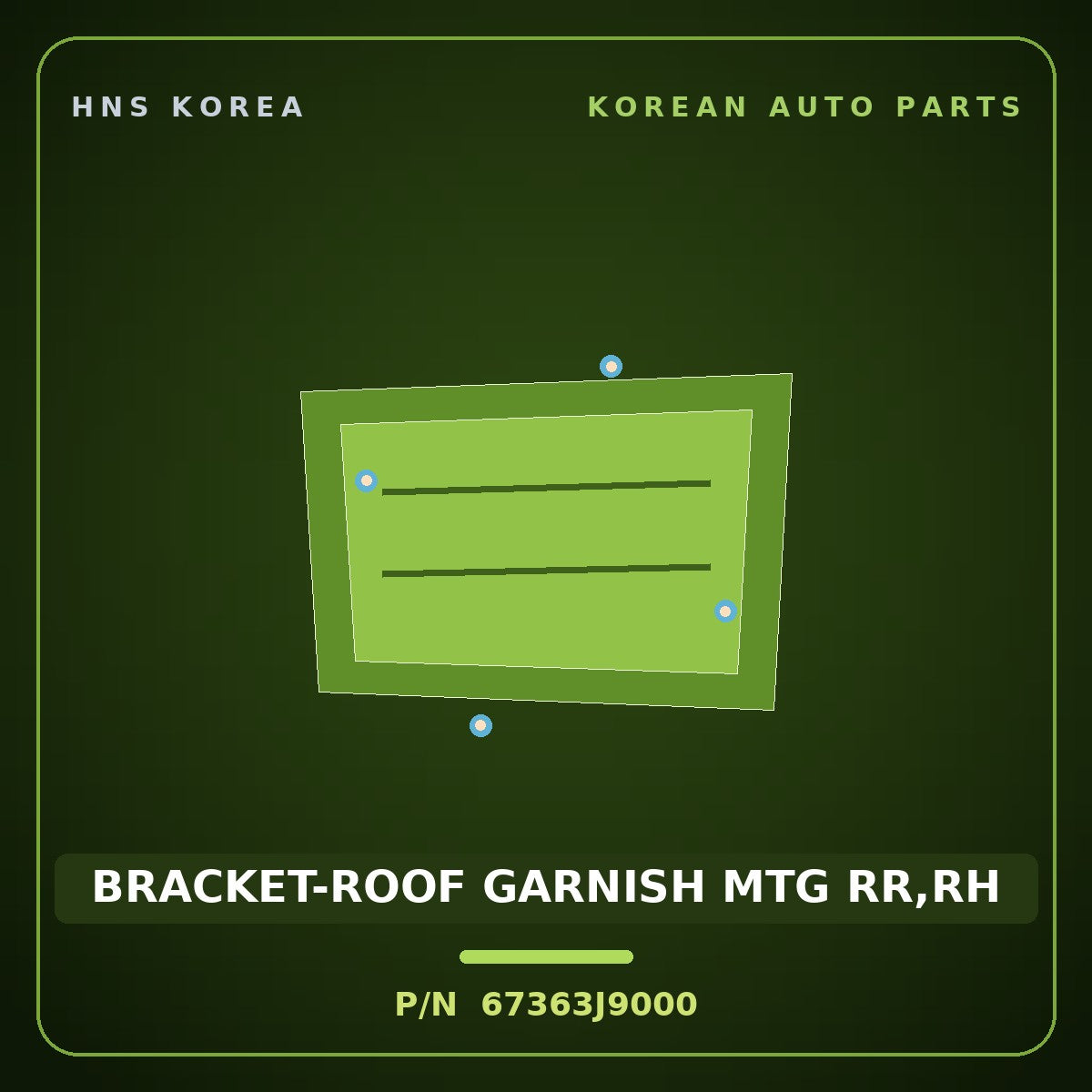 Genuine Mobis BRACKET-ROOF GARNISH MTG RR,RH 67363J9000 for Kona 2018 HNS Parts Korea