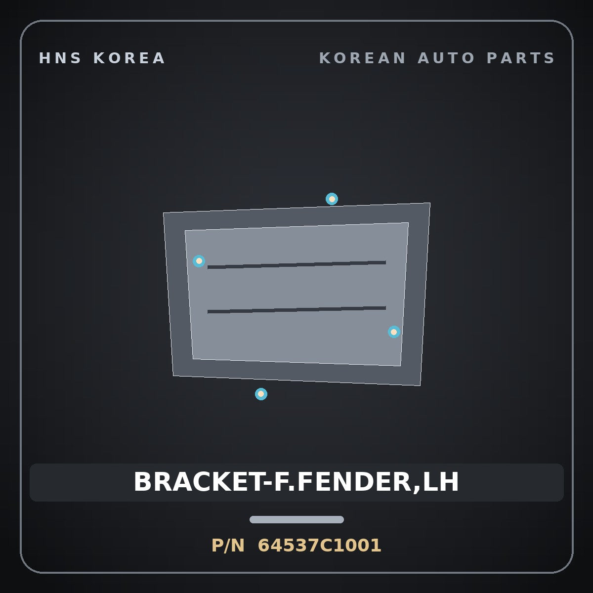 Genuine Mobis BRACKET-F.FENDER,LH 64537C1001 for Sonata 2014 HNS Parts Korea