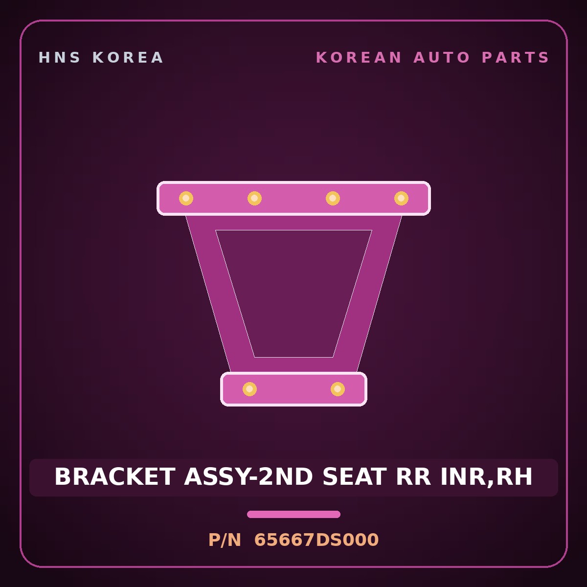 Genuine Mobis BRACKET ASSY-2ND SEAT RR INR,RH 65667DS000 for Genesis GV70 2022 HNS Parts Korea