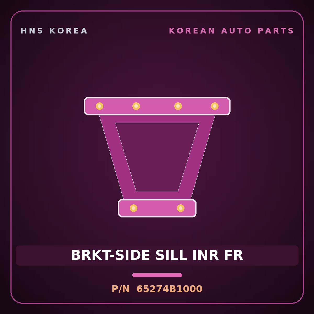 Genuine Mobis BRKT-SIDE SILL INR FR 65274B1000 for G80 2014 HNS Parts Korea