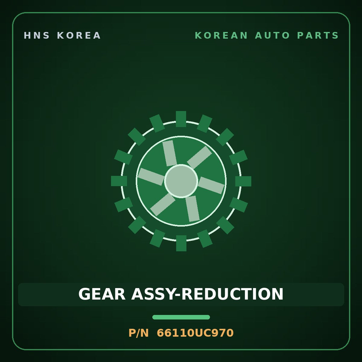 Genuine Mobis GEAR ASSY-REDUCTION 66110UC970 for Trago 2013 HNS Parts Korea