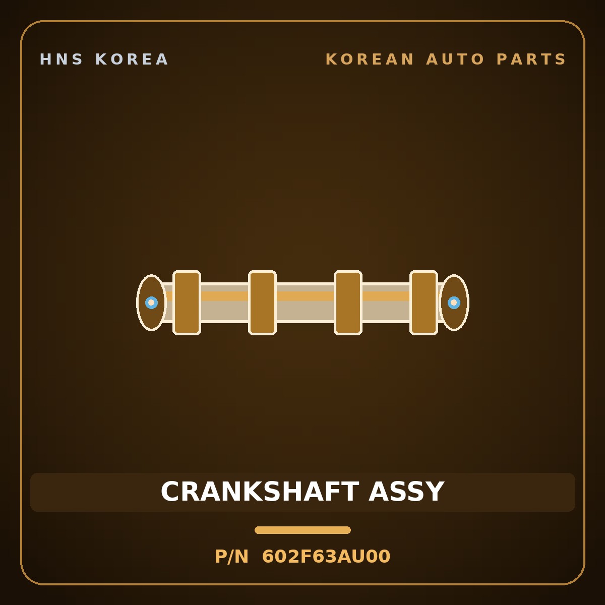 Genuine Mobis CRANKSHAFT ASSY 602F63AU00 for Mohave 2006 HNS Parts Korea