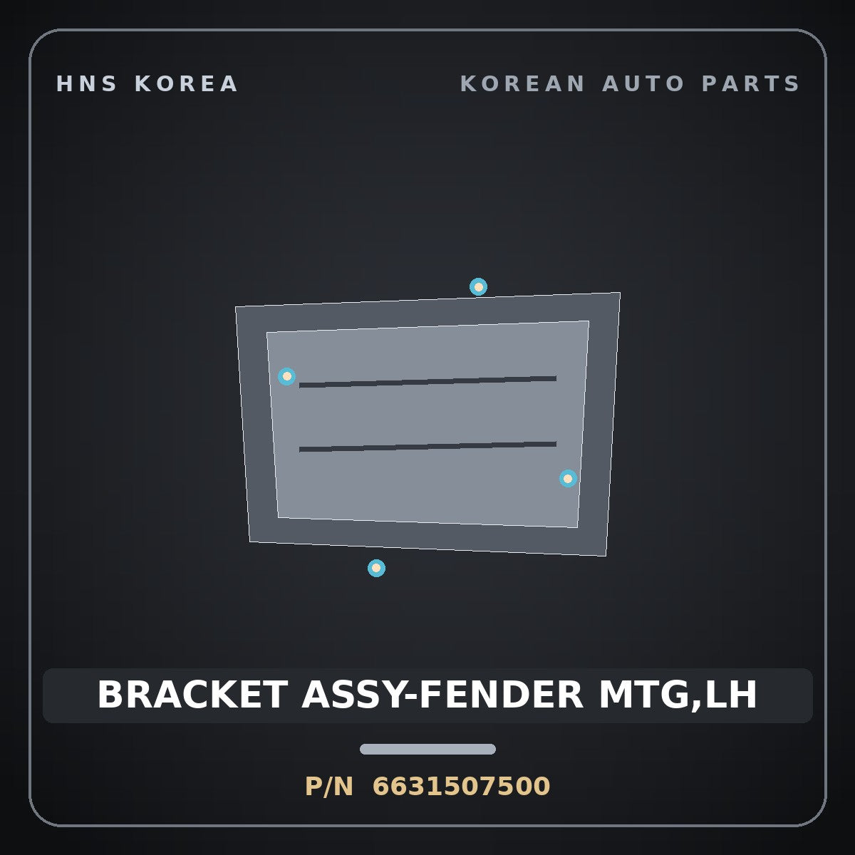 Genuine Mobis BRACKET ASSY-FENDER MTG,LH 6631507500 for Morning 2008 HNS Parts Korea