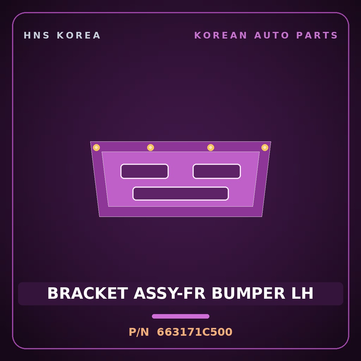 Genuine Mobis BRACKET ASSY-FR BUMPER LH 663171C500 for Click 2002 HNS Parts Korea