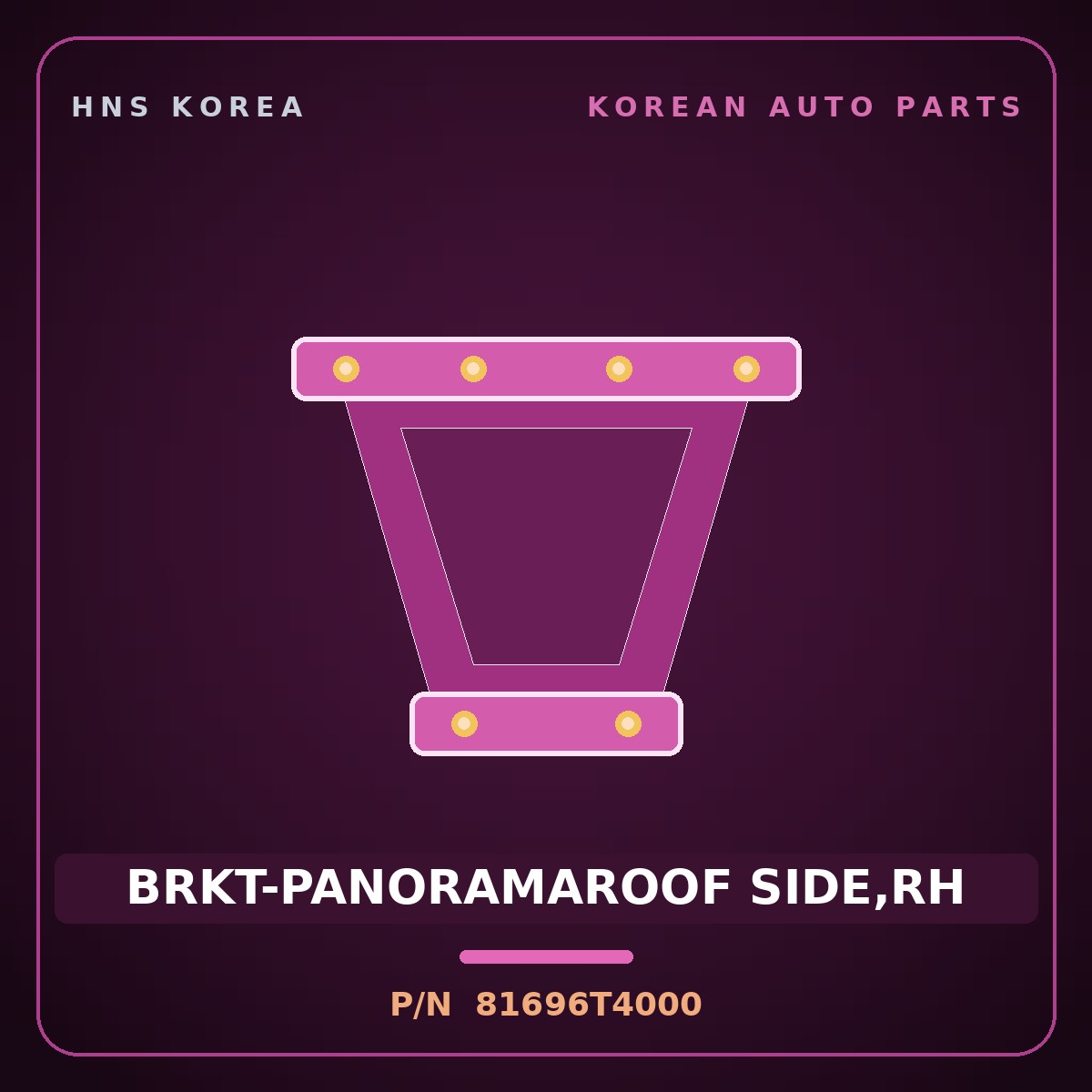 Genuine Mobis BRKT-PANORAMAROOF SIDE,RH 81696T4000 for G90 2022 HNS Parts Korea