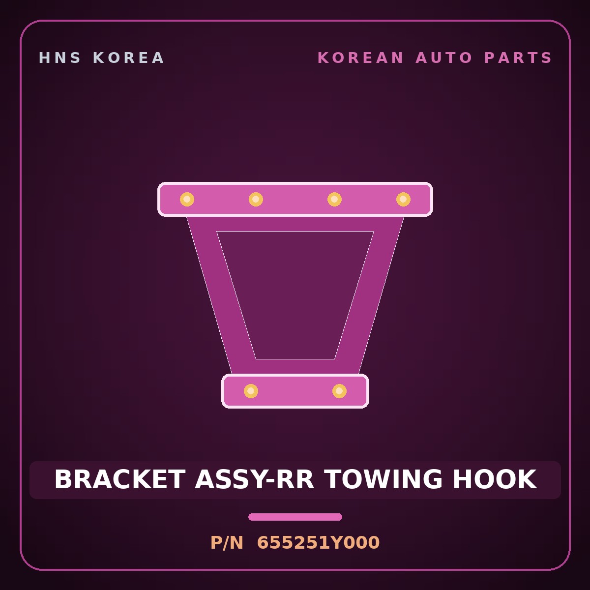 Genuine Mobis BRACKET ASSY-RR TOWING HOOK 655251Y000 for Morning 2011 HNS Parts Korea