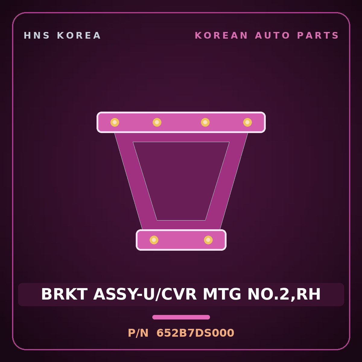 Genuine Mobis BRKT ASSY-U/CVR MTG NO.2,RH 652B7DS000 for Genesis GV70 2022 HNS Parts Korea