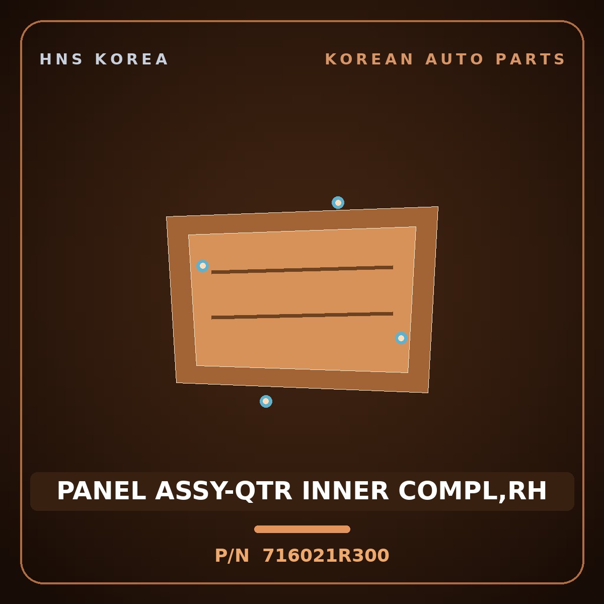 Genuine Mobis PANEL ASSY-QTR INNER COMPL,RH 716021R300 for Accent 2011 HNS Parts Korea