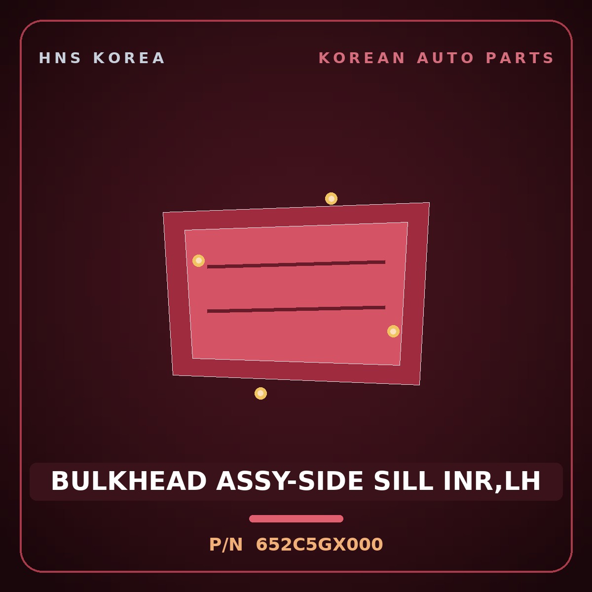 Genuine Mobis BULKHEAD ASSY-SIDE SILL INR,LH 652C5GX000 for Casper 2024 HNS Parts Korea